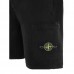 Stone Island 64651 Shorts Dyed Cotton Fleece Black